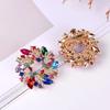 Broches à fleurs en cristal pour femmes, bijoux en strass, broche en tissu pour fête de mariage