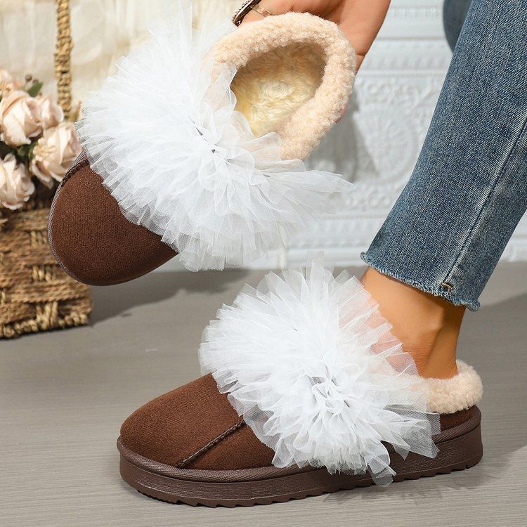 Design comfortable suede slippers low heel 2025 winter new fashion versatile daily slippers domestic and foreign trade double