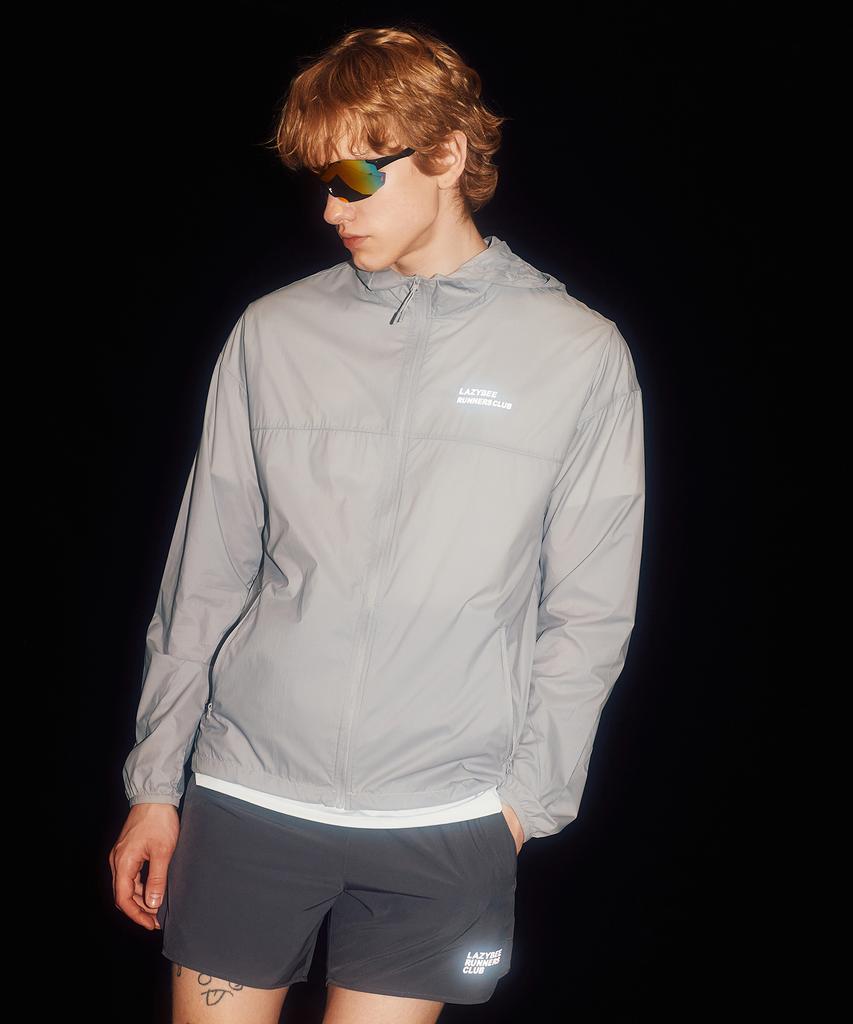 Lazybee [Summer Set] Airglide Packable Running Windbreaker + 5-Inch 2-In-1 Shorts Set M Grey