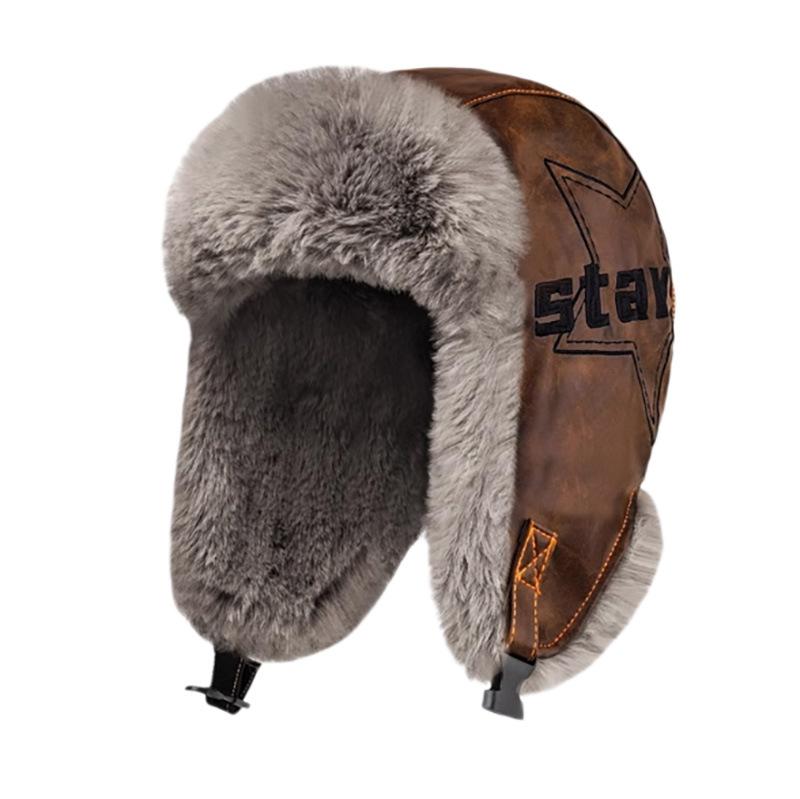 Hat Men's Winter New Pilot Lei Feng Hat Warm Thickened Cold Ear Protector Hat Fleece Outdoor Cycling Hat