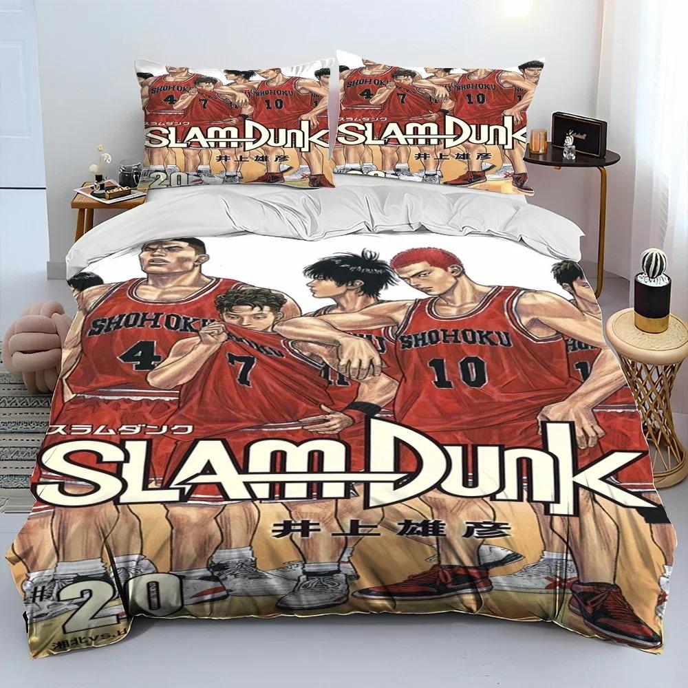 Slam Dunk Japan Anime Cartoon Comforter Bedding SetDuvet Cover Bed Set Quilt Cover PillowcaseKing Queen Size Bedding Set Kids