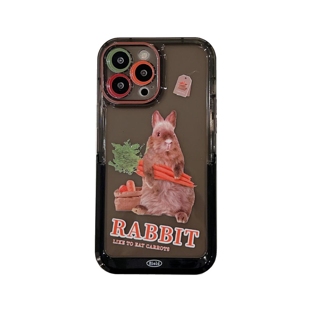 Radish Rabbit Shell For Iphone 13 14 Pro Max 11 12 Promax Stand Holder Cartoon Bunny Ins Protector Phone Case Conque