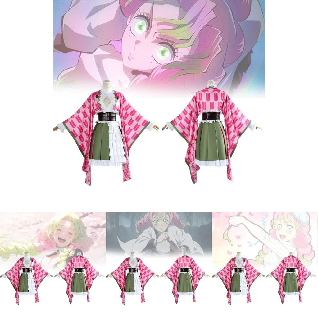 Trendy Soft Pink Kanroji Mitsuri Cosplay Outfit From Demon Slayer For All Sizes