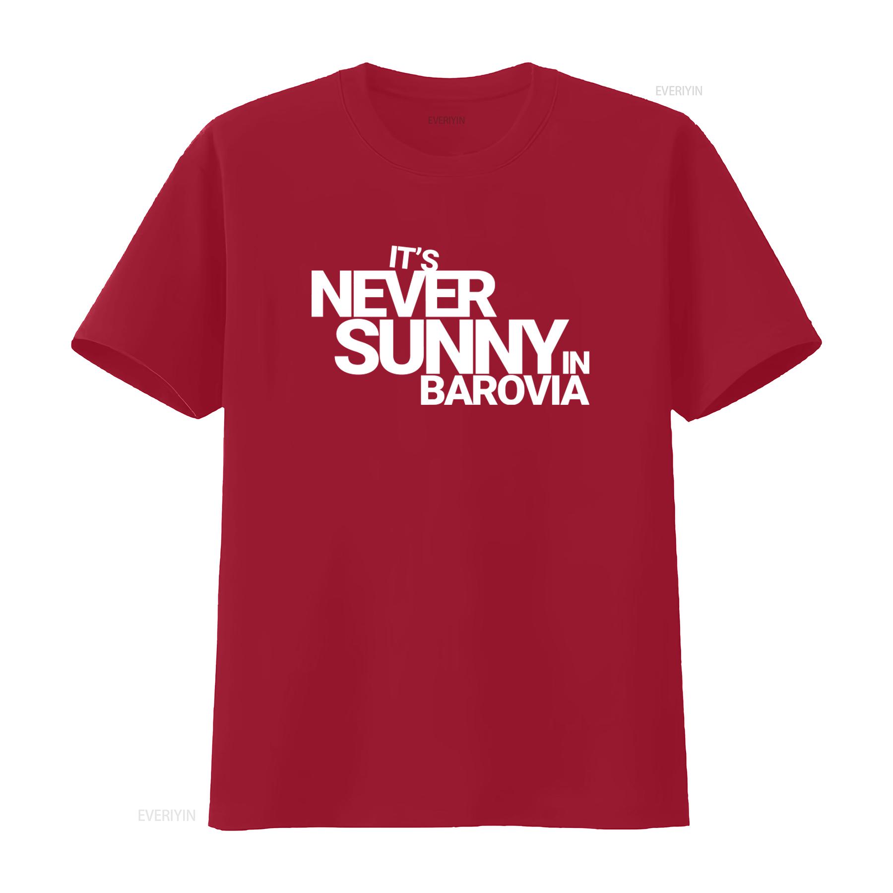 

Curse Of Strahd Dnd T Shirt Its Never Sunny In Barovia Design for Players and DMs Perfect Role Playing Game vintage Washed S