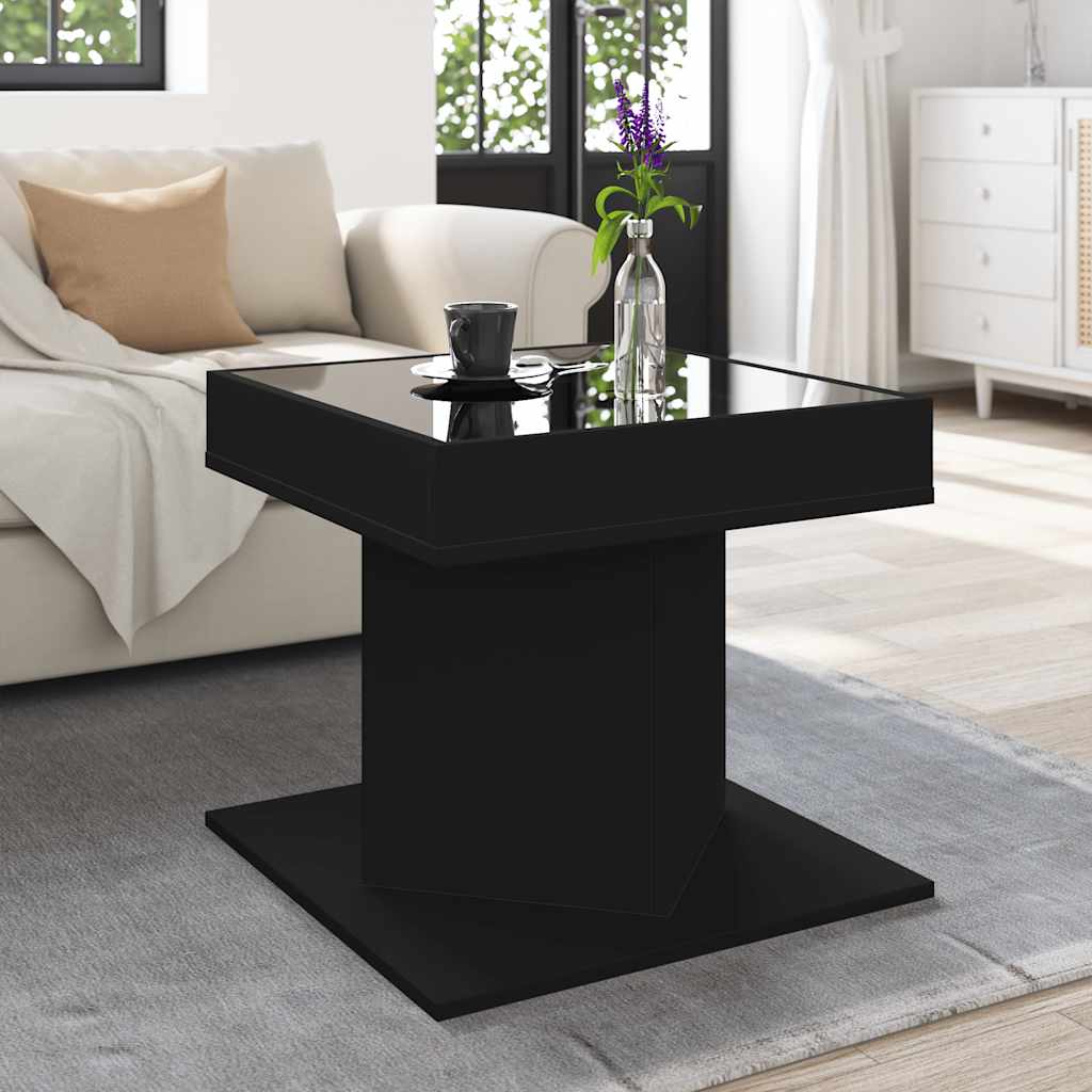 LED Coffee Table Black 50 x 50 x 45 cm Particleboard