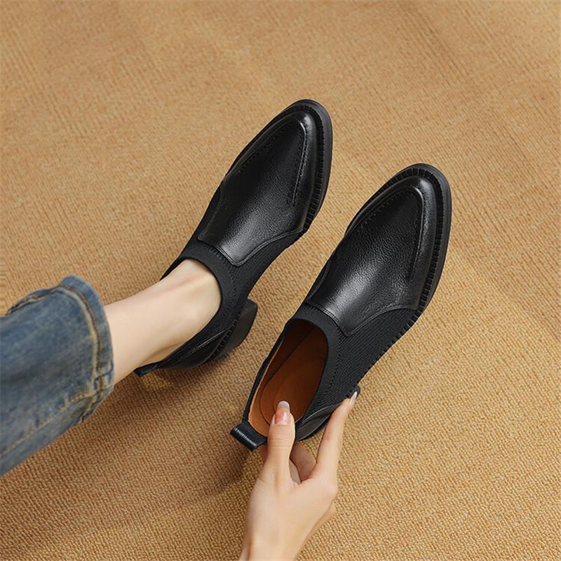 Fashion 2024 New Spring Sheepskin Women Shoes Pointed Toe Women Pumps High Heels Slip-on Loafers Shoes for Women Casual Knitted Shoes