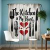 2 Pcs Kitchen tableware print curtains,suitable for bedroom,living room kitchen decoration,home decoration,window decoration