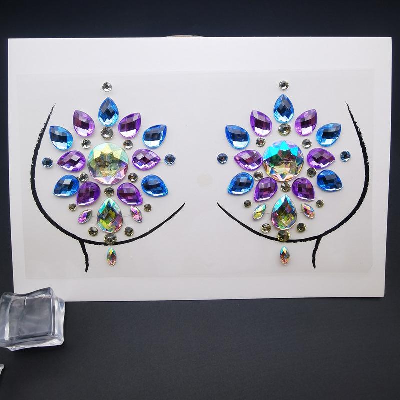 High-Quality Rhinestone Tattoo Stickers for Face and Nipple 