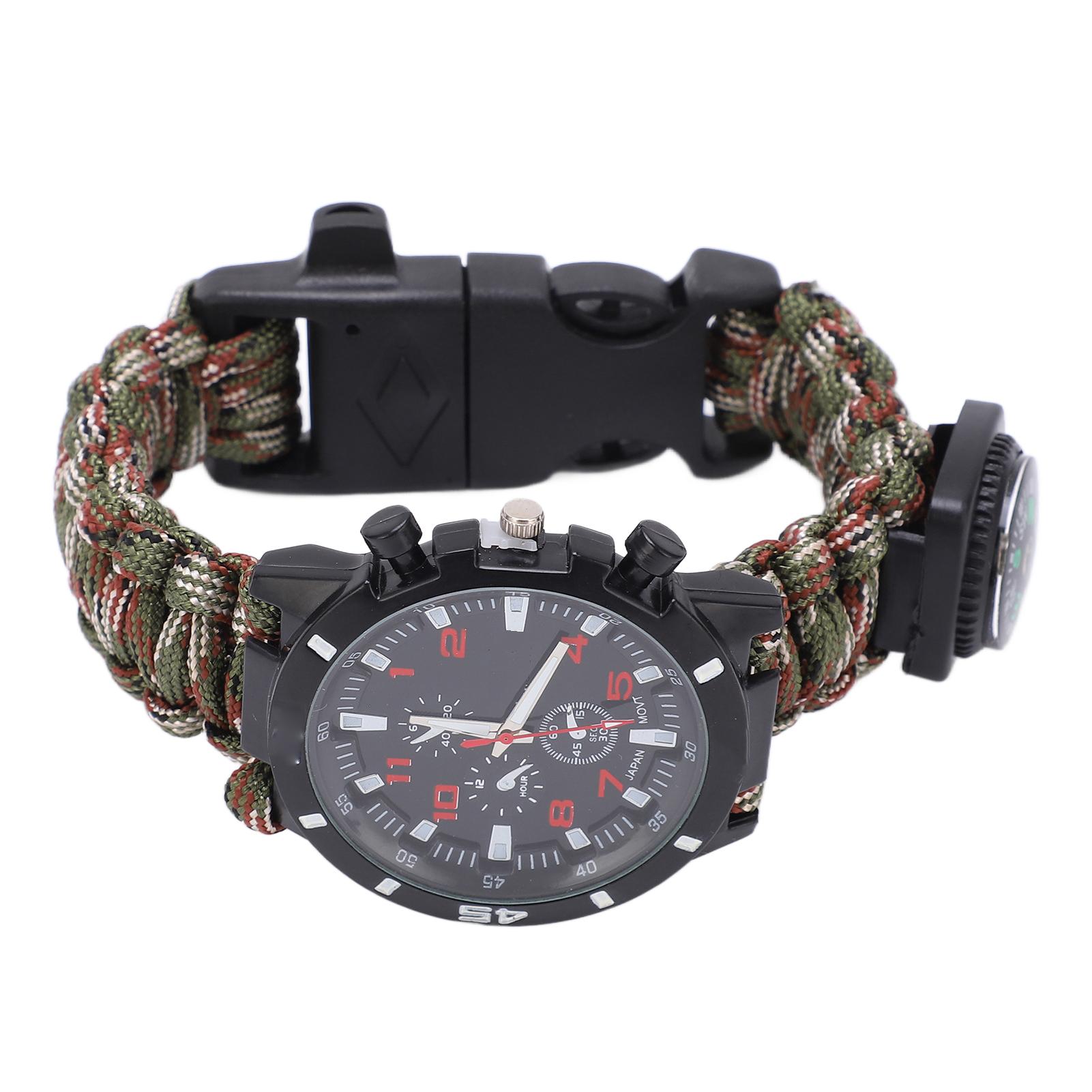 6 in 1 Survival Wrist Watch Multifunctional Outdoor Gear for Man and Women Emergency Survival