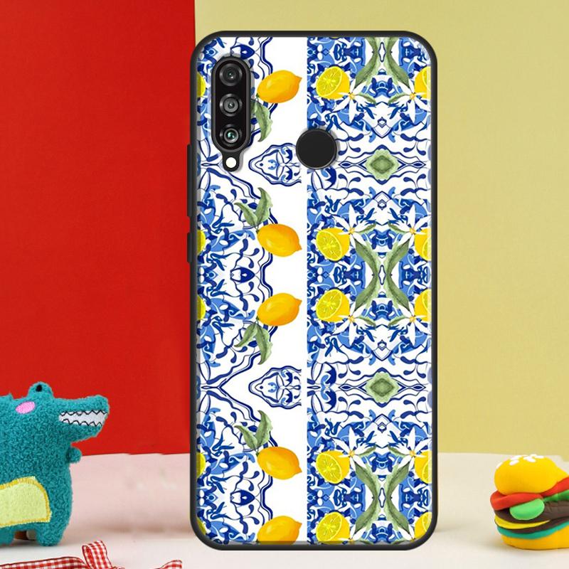 Mediterranean Lemon For Huawei P30 Pro P60 P50 P20 P40 P Smart Nova 9 5T Honor Magic 5 Lite X8 X9 a 50 70 Case