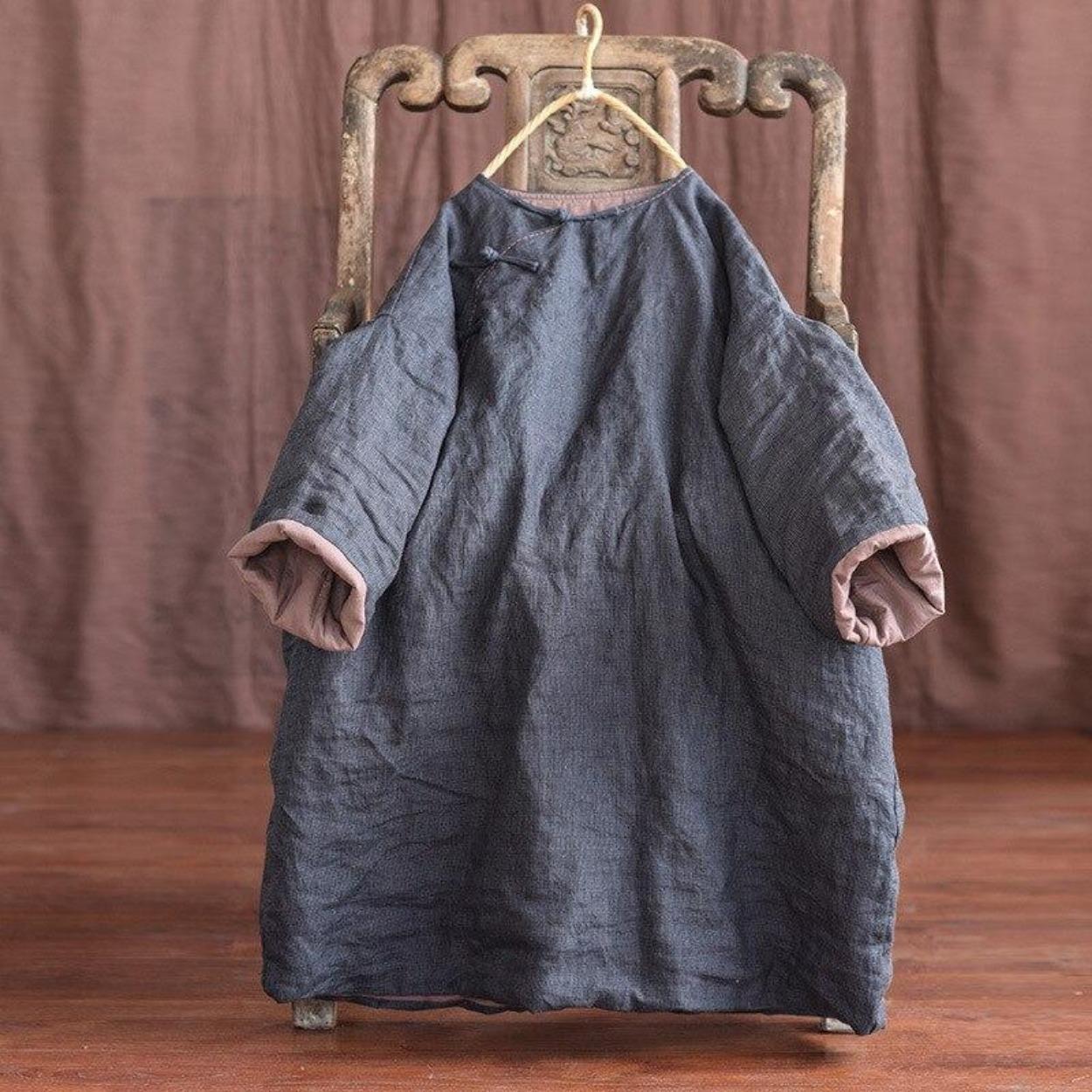 Johnature женские винтажные льняные парки на свободных пуговицах — фото 5