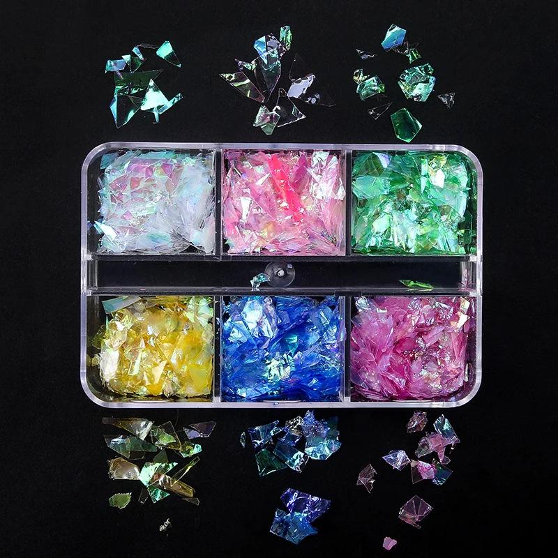 

Набор мягких керамических листов для дизайна ногтей, блестки для дизайна ногтей, мягкие керамические листы, 12 сеток, 6 сеток, набор безделушек для дизайна ногтей, смешанные