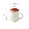 New Style Creative Cartoon Mushroom Theme Water Bottle Mug Cup, Ceramic Material, Grey And Red Two Color