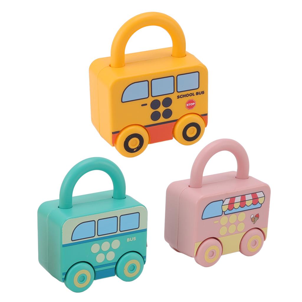 Kids Learning Locks Sliding Car Shape Children S Color Discrimination Learning Lock with Key Early Education Toys