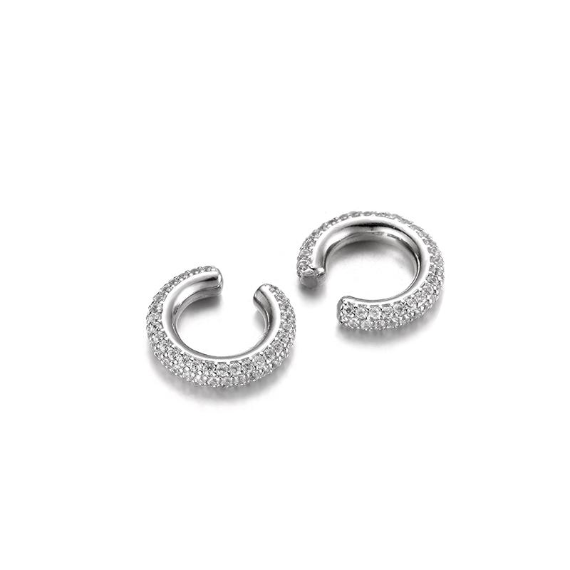 Ipc Round C Shape Cartilage Clip Earrings For Women Fake No Pierced Earrings Aaaa Zirconia Geometric Jewelry Gold  Color