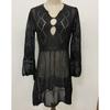 Women's Hollow Out Sun Shirt Flared Sleeve Beach Cover Up Bikini Outer Shirt Knitwear