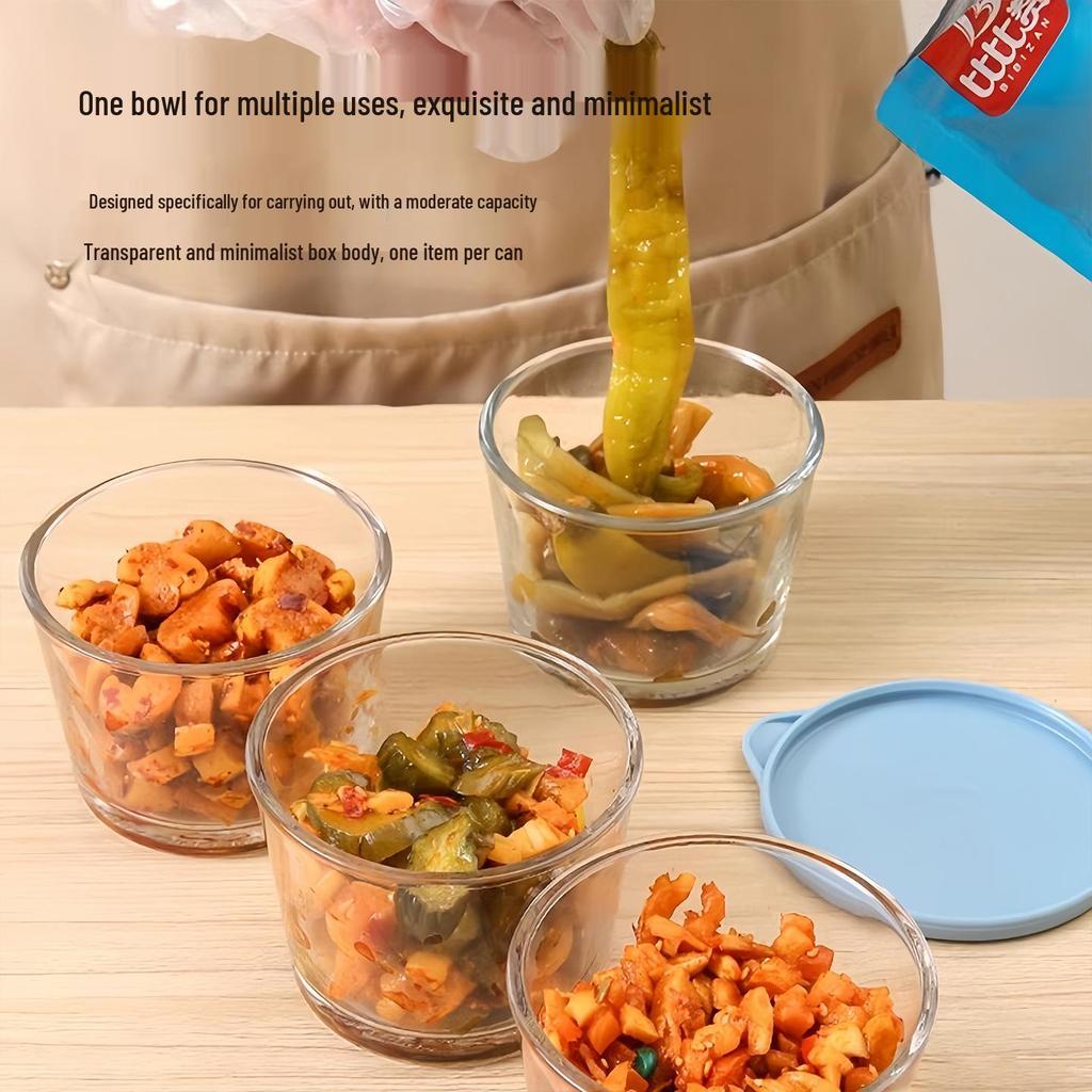 Glass Food-Grade Storage Bowls: Sealed Small Jars for Pickling, Kimchi, and Fresh-Keeping