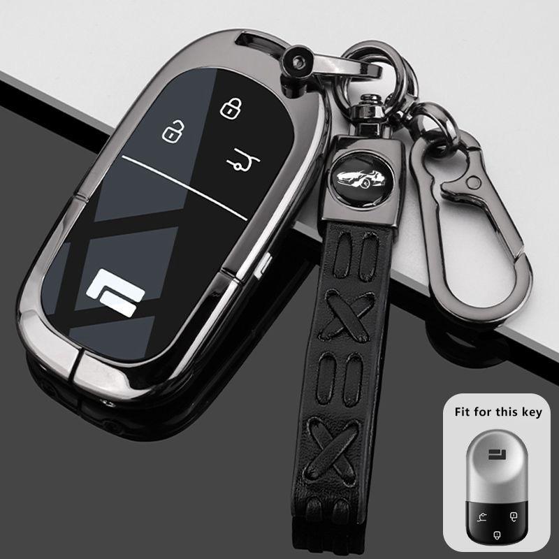 Zinc Alloy Car Key Case for Rox 01 Jishi Polestones Car-Styling Remote Cover Shell Keychain Housing Ring Holder Fob Accessories