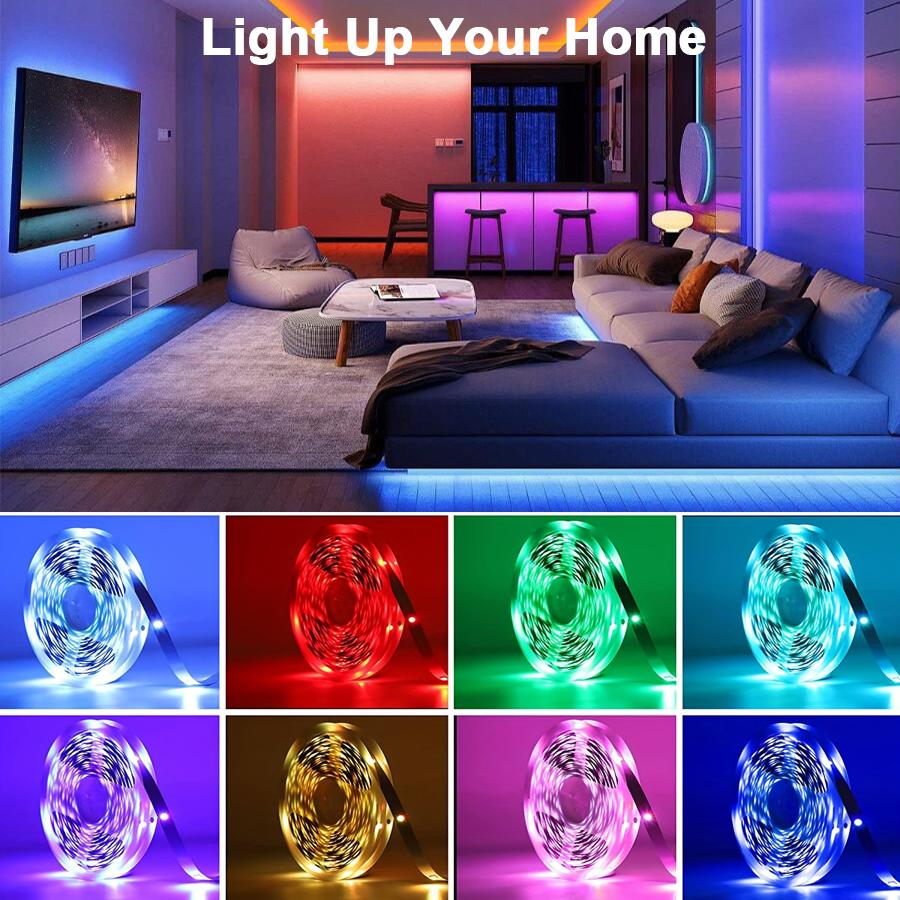 

Светодиодная лента с изменением цвета RGB светодиодная лента с пультом дистанционного управления и приложением, ленточные светильники для украшения комнаты, спальни, подсветка телевизора 1m