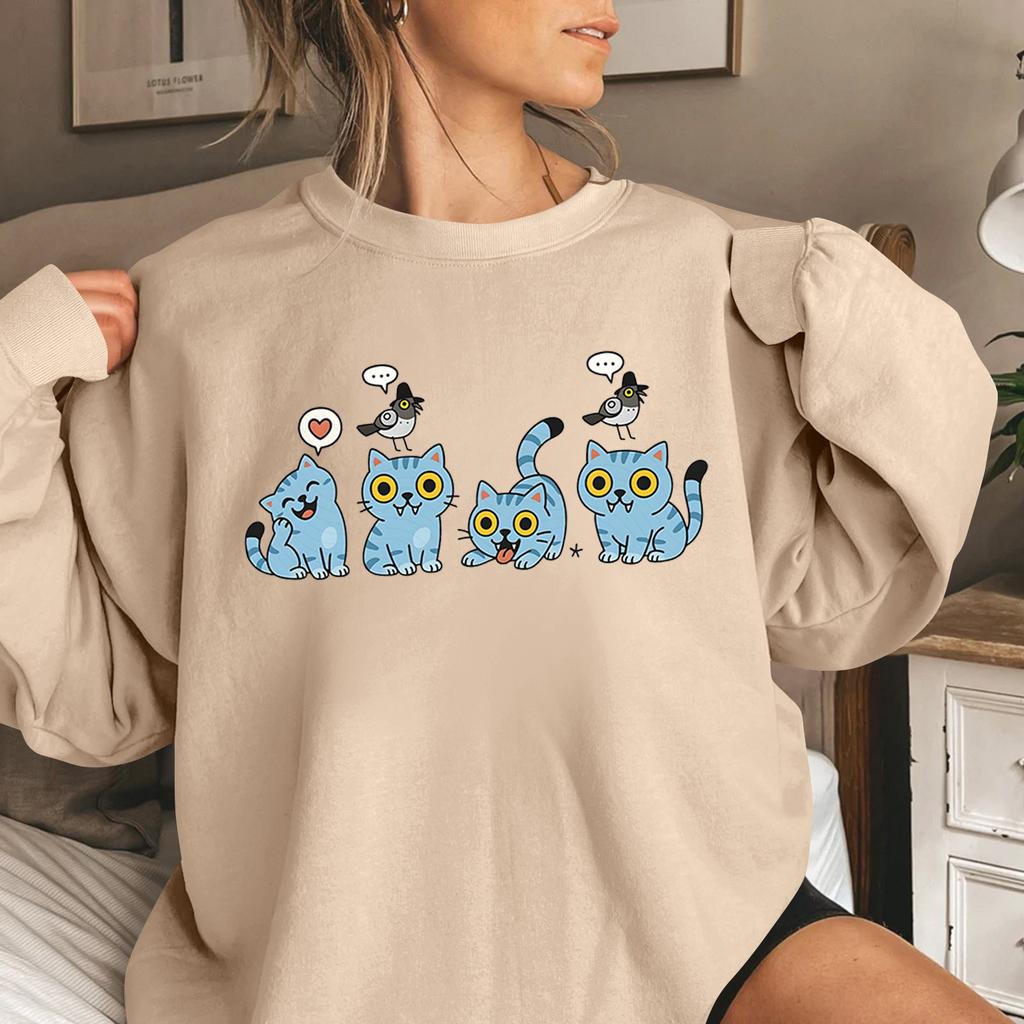 Women's Fashion Casual Long Sleeve Printed Round Neck Sweatshirt Top