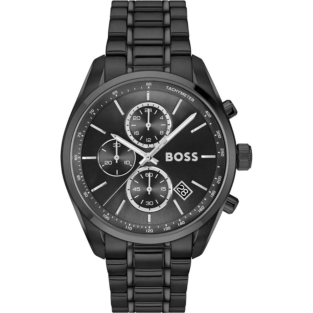 BOSS Grand Prix Black Stainless Steel Men s Quartz Watch 1514298 чёрный