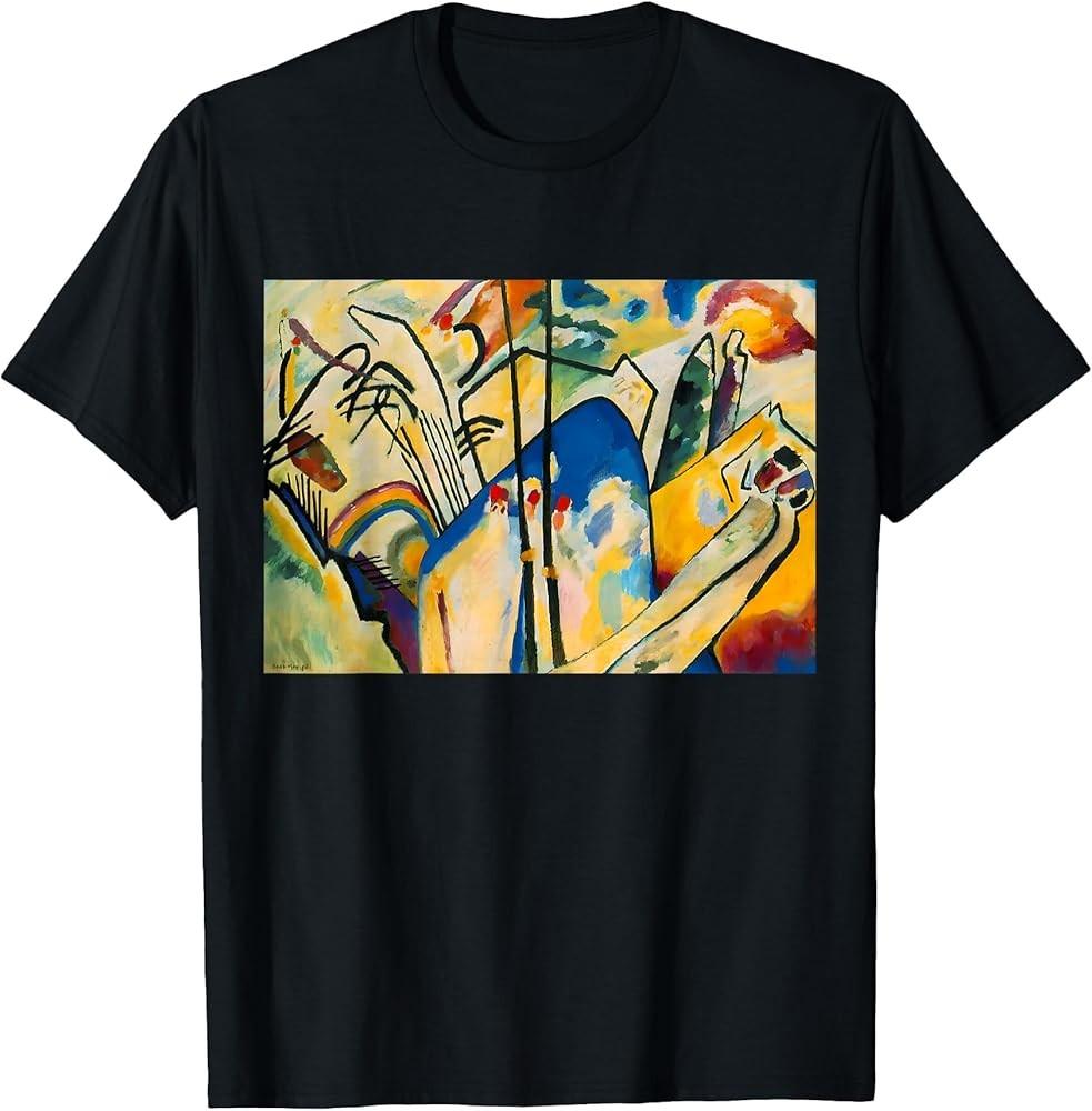 Composition IV by Wassily Kandinsky Unisex-Adults Black Abstract Art T-Shirt Unisex T-Shirt XXL