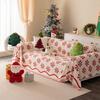 1pc Christmas Candy Fluffy Warm Sofa Towel with Tassels, Sofa Cover Blanket for Living Room - Cozy Throw Blanket for Couches