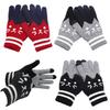 Winter Thickened Playful Knitted Gloves Gift Touchscreen Design Versatile Cat Jacquard Cute Multi-Color