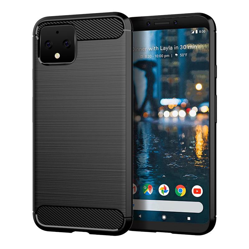 

Чехол с текстурой из матового материала для Google Pixel 4, силиконовые чехлы для pixel 4, роскошный чехол для телефона из мягкого углеродного волокна TPU Pixel 4 чёрный