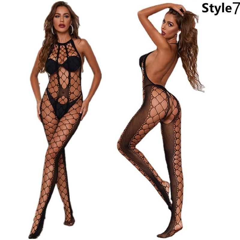 Fishnet Bodysuit Women Plus Size Lingerie Sexy Crotchless Tights BodyStockings Erotic Mesh Teddies Underwear Xxxxl Body Stocking