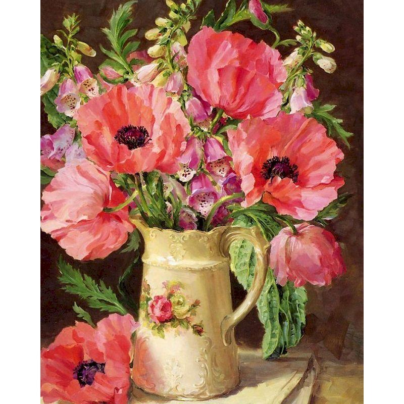 GATYZTORY 40x50cm Frame Painting By Numbers For Adults Color Flower Oil Picture HandPainted Diy On Canvas Home Wall Art