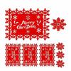 12 Stück Weihnachten Filz Platzsets Schneeflockenförmig Rutschfest Tassenuntersetzer Rot Tischsets Küchenschüsselmatte Zuhause Weihnachten Neujahr Deko