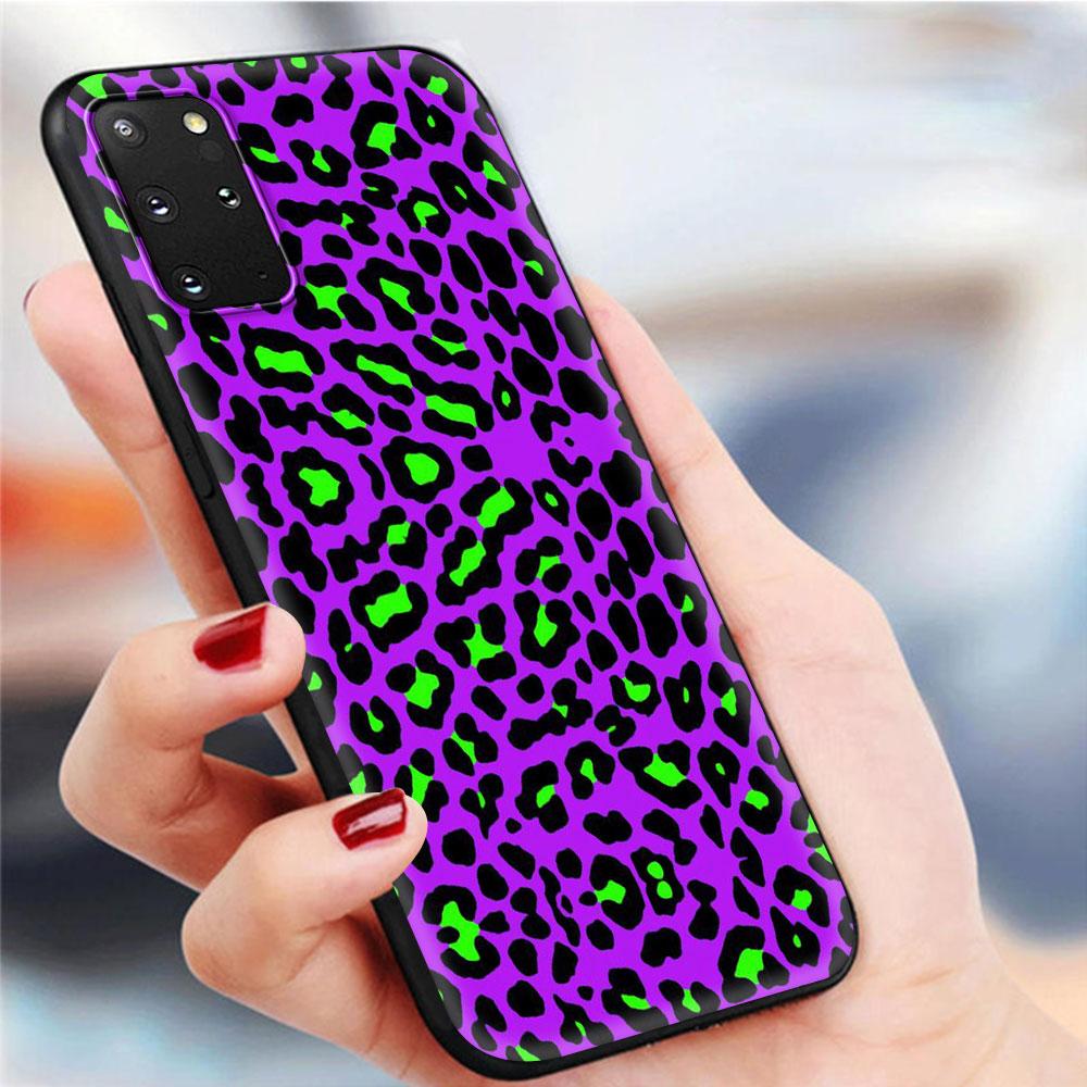 Capa de telefone para Samsung Galaxy S20 Ultra FE 5G S10 Lite S9 S8 Plus S7 Edge S10e TPU Capa de concha preta Sexy Leopard Print Panther