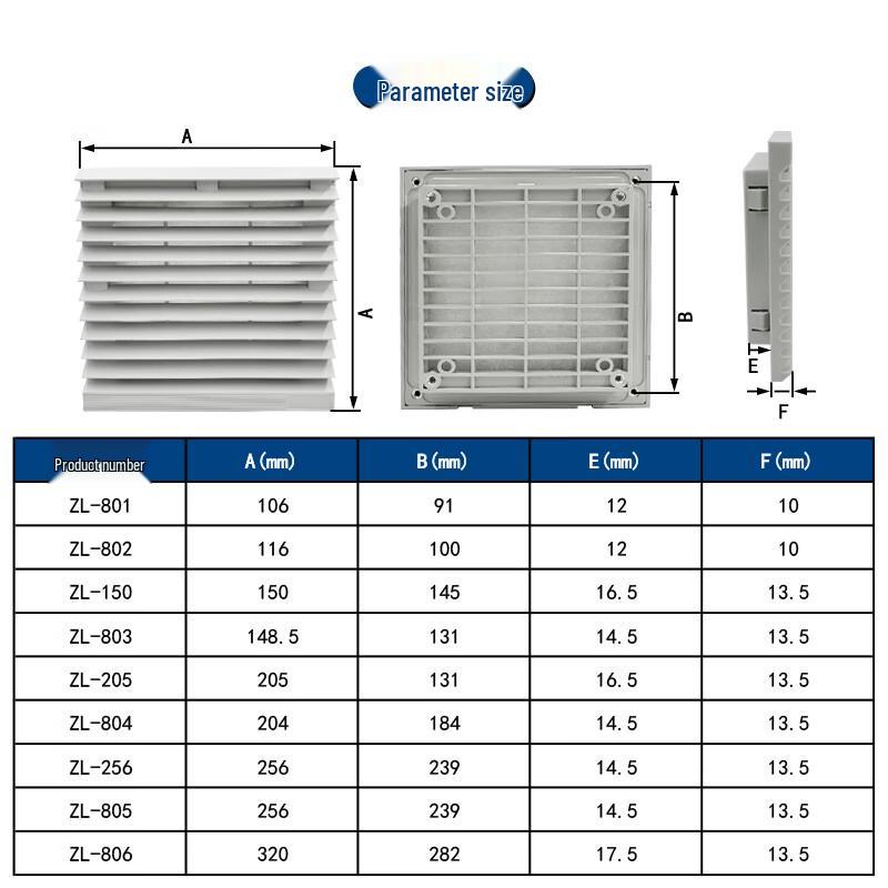 ZFXAF ZL-803 Cabinet Louver Filter