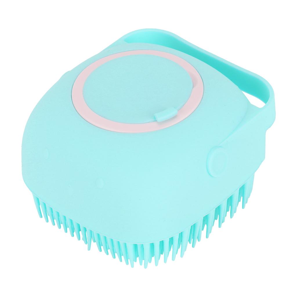 Silicone Head Massage Brush MultiFunction Comb for Shower Hair Washing 80ml Coontainer for Filling Liquid(Mint Green )
