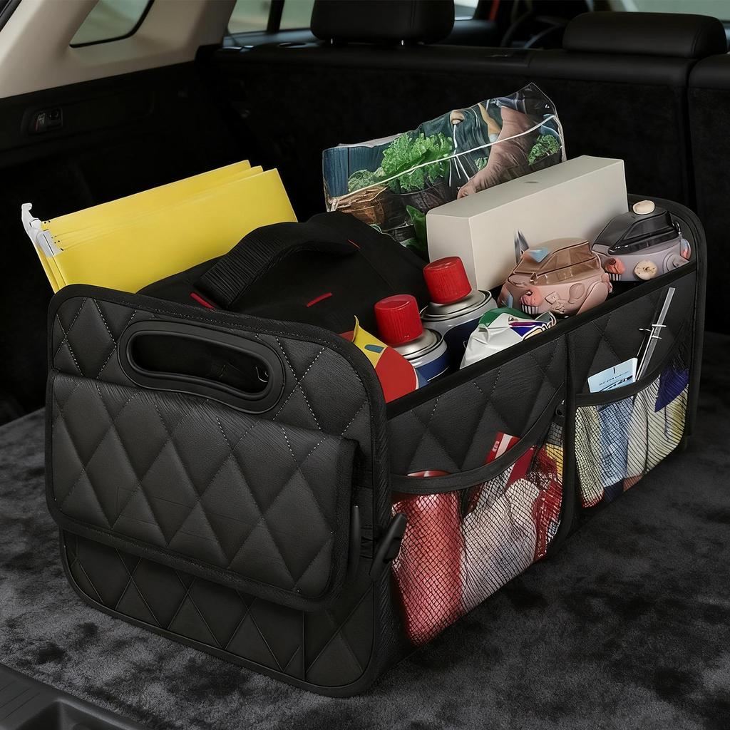Trunk Organizer Foldable Waterproof Automotive Storage Box Trunk Storage Organizer for Van Sedan Vehicle Auto Minivan Automotive