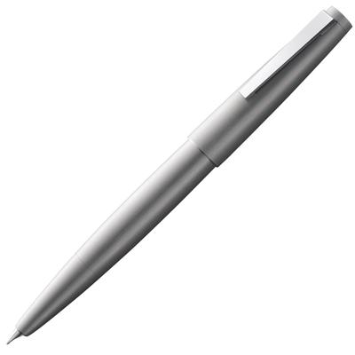 Lamy 2000 Srebrne pióro wieczne Eleganckie pióro wieczne z aksamitnym matowym wykończeniem i obudową ze stali nierdzewnej Stalówka ze złota 14K platynowa Rozmiar stalówki EF - - (w części