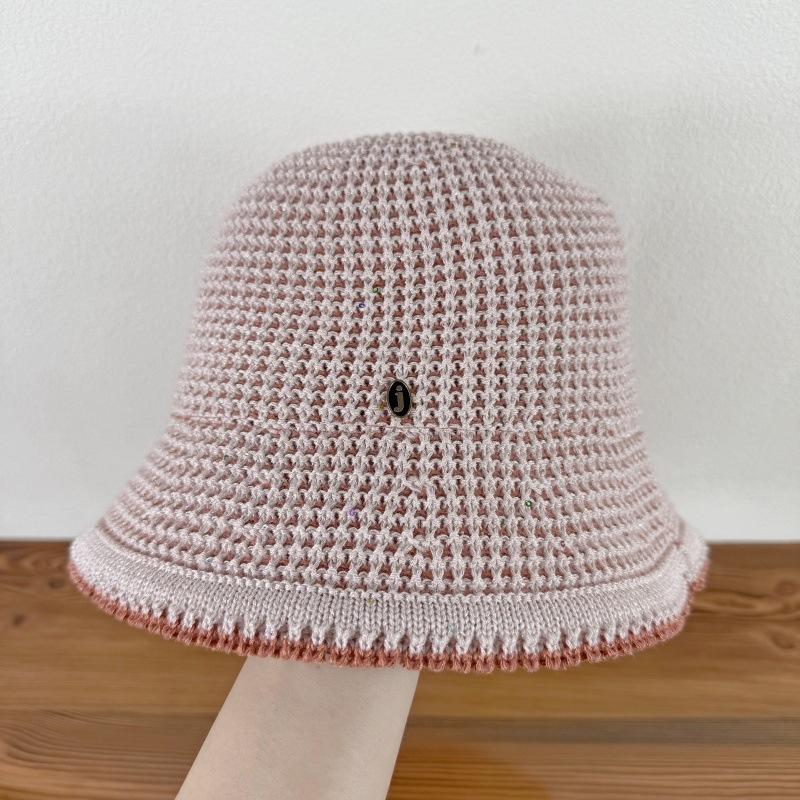 Weaving Fisherman Hat for Women Spring and Summer Sun Shading Breathable Hollow Leisure Cap