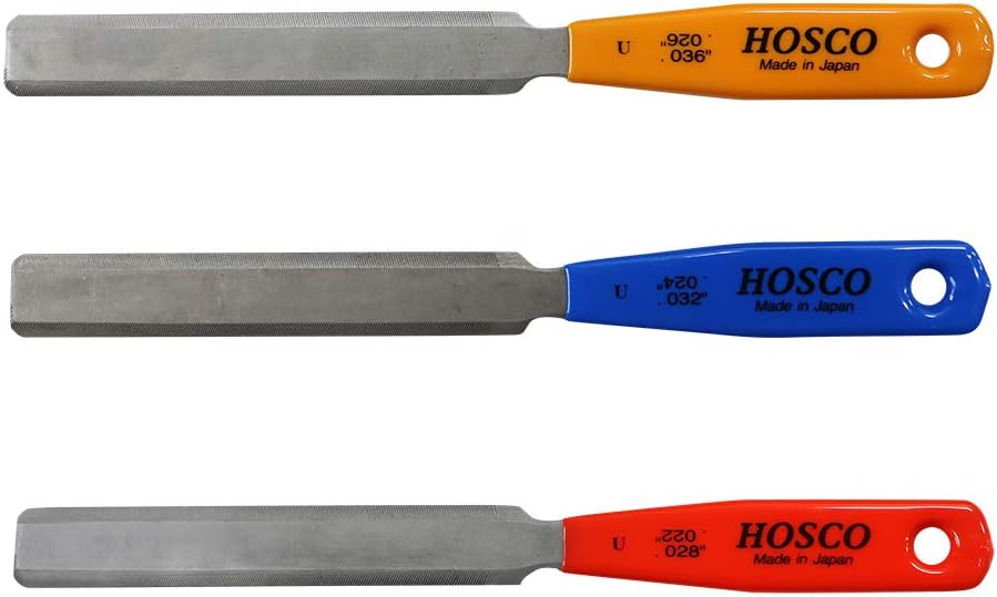 Hosco Luthiers Tools Ukulele Nut File Set .022 .028 .024 .032 .026 .036