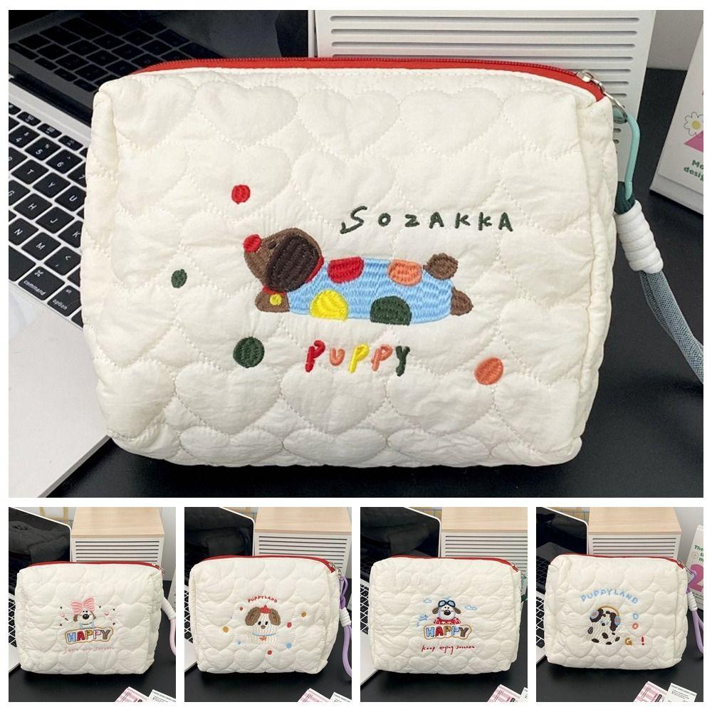 

Polyester Fiber Storage Bag Cartoon Makeup Case Sweet Handbags Women Dazzle Dog