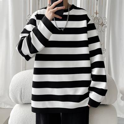 2025 Spring Autumn Long Sleeve T Shirts Men Casual Round Neck T-Shirts Male Striped Tee Shirt Man Tops Tees