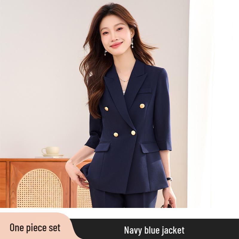 2025 New Style Black Formal Women's Plus Size Blazer Suit for Interviews and Professional Workwear