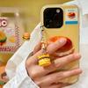 3 Pcs Burger Pendant Cartoon 3D Pendant for Cats and Puppies Mobile Phone Hanging Rope Student Keychain