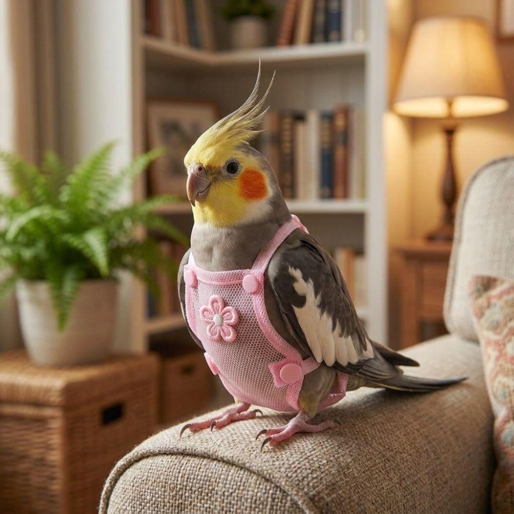 with Leash Bird Flight Suits Snap-Closure Parrot Flying Clothing Bird Vest for Cockatiel Pigeons