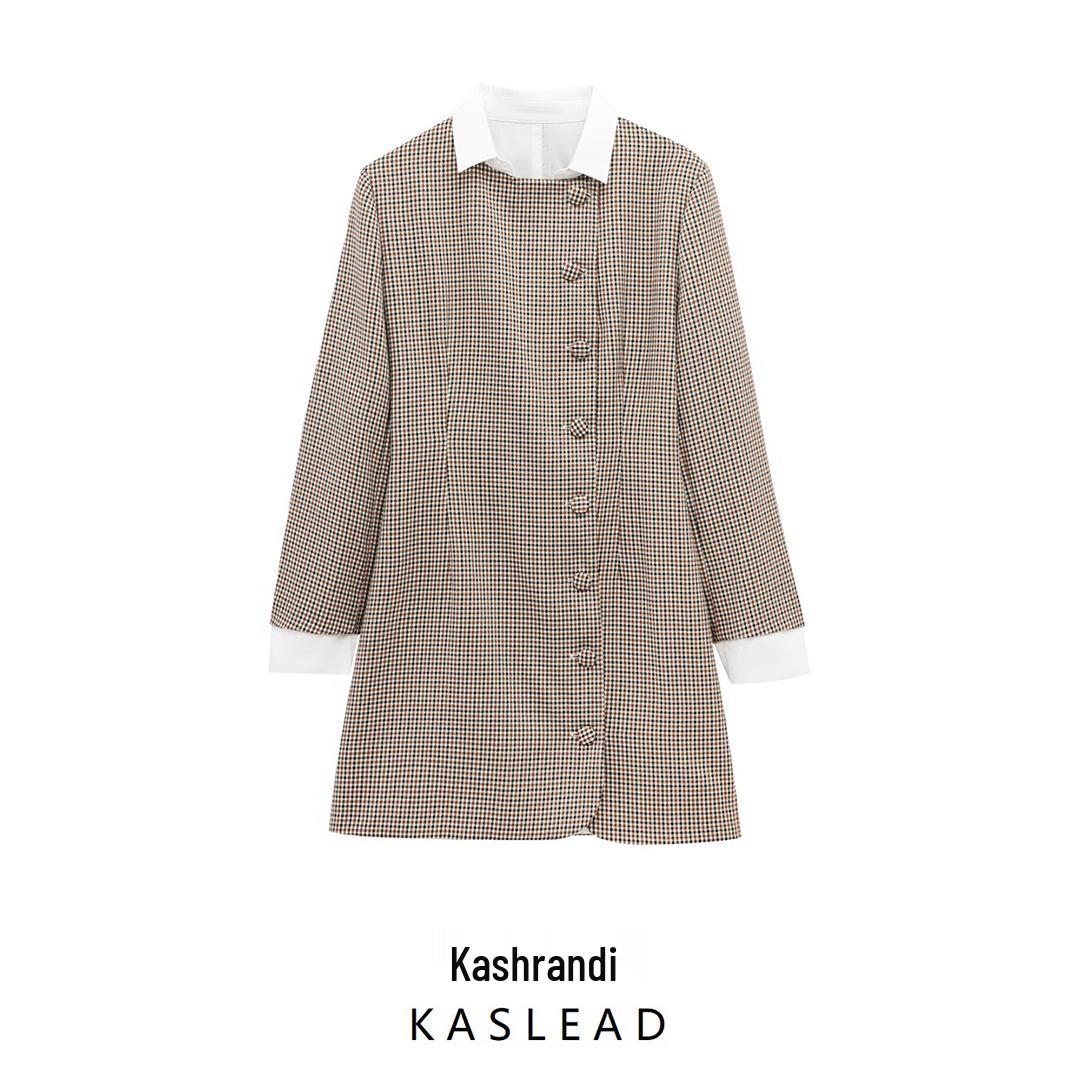 

2025 Spring Women s European & American Style Slim Long Sleeve Lapel Dress Large