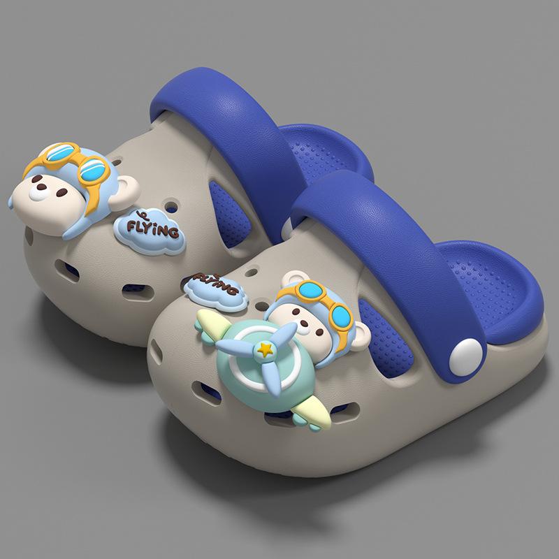 

Little Bear Children s Slippers for Summer Indoor Home Use, Non-Slip for Infants and Baby Girls1-8Summer sandals for boys, clogs 21CM сірий колір