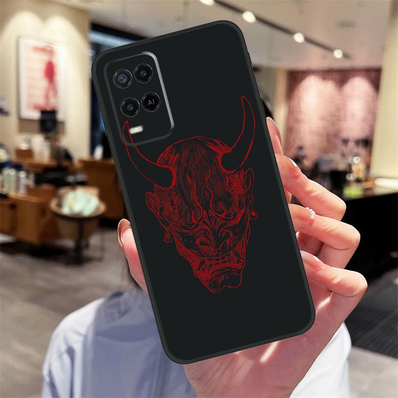 Oni Hannya Mask Case For Oppo A78 A98 A79 A18 A38 A58 A40 A60 A80 A16 A76 A96 A15 A74 A94 A54 A17 A77 Cover