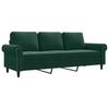 Vidaxl Sofa 3-Osobowa, Ciemnozielony, 180 Cm, Obita Aksamitem