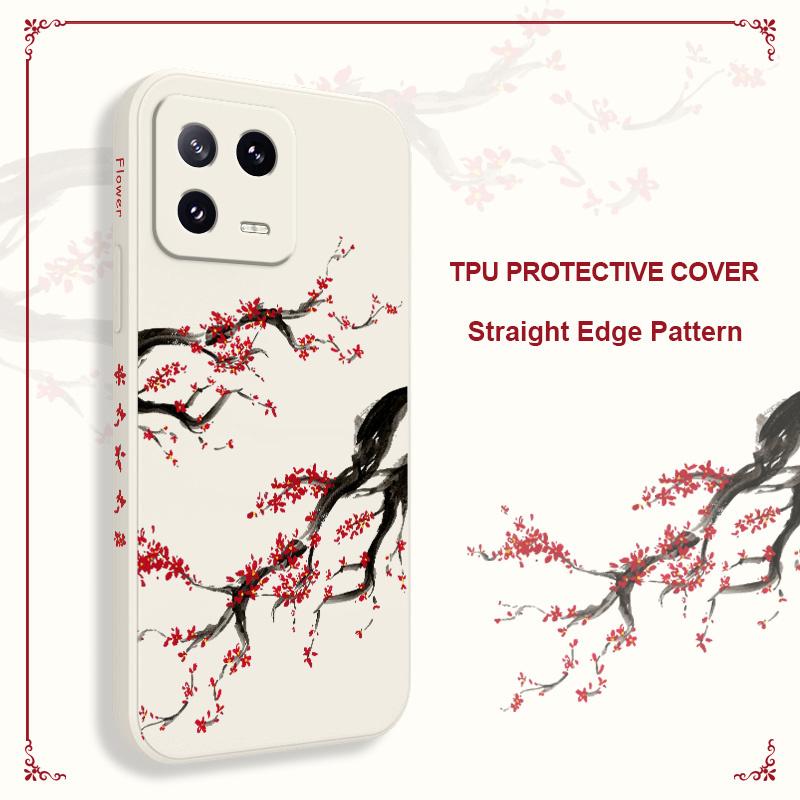 Cold Plum Snow Phone Case For Xiaomi Mi 15 14 14T 13 13T 12 12X 12T 12S 11 11T 10 10T 9 9T Pro Lite Liquid Silicone Cover