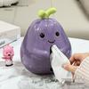 Cute Eggplant Ceramic Tissue Box - Cartoon Napkin Holder for Living Room Decor